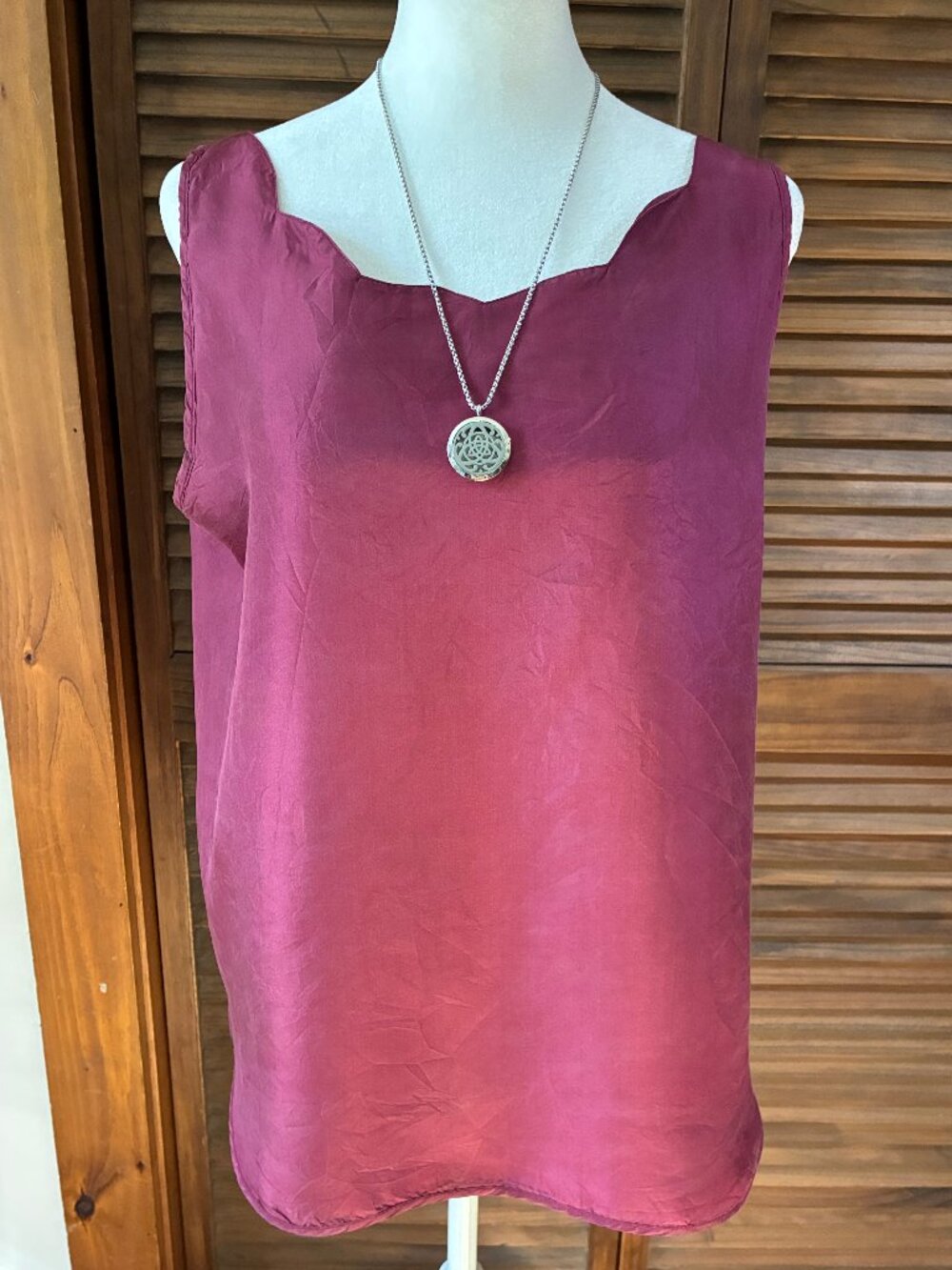 Vintage Silk Camisole Tank Top Plumb/Purple (L)